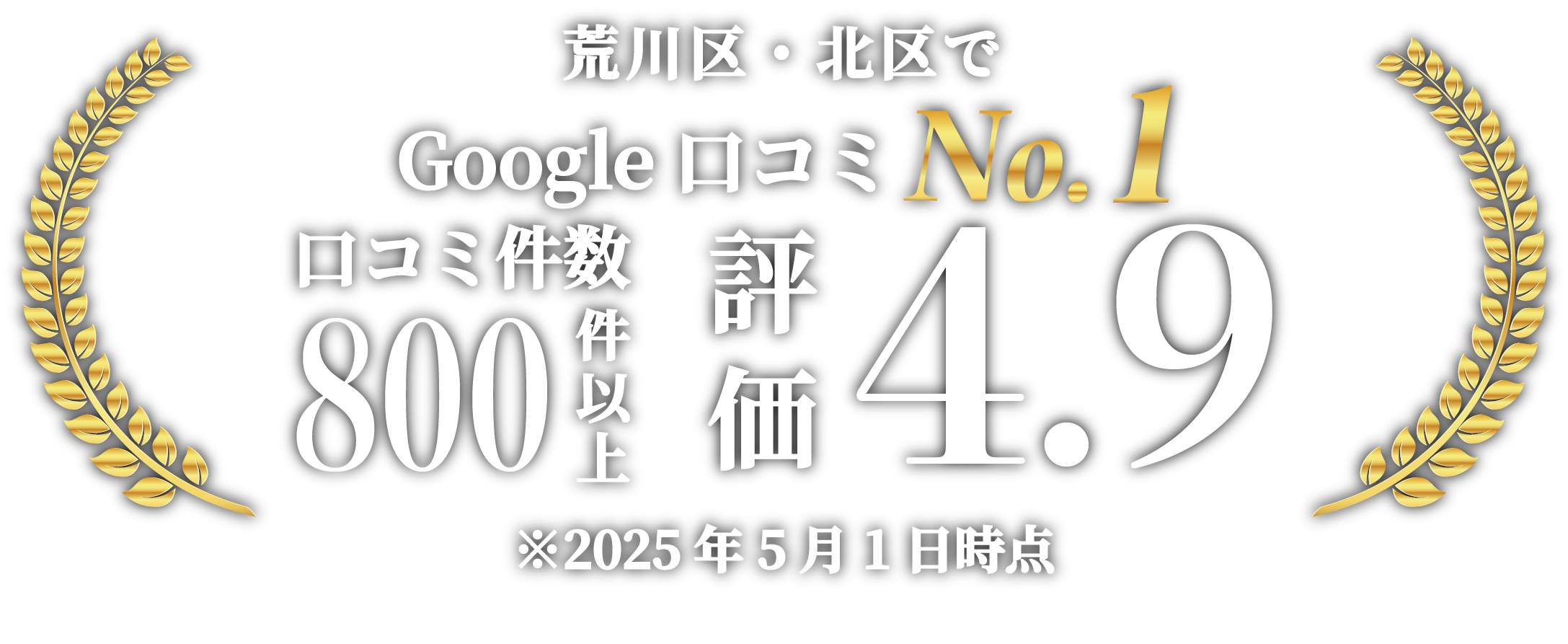 荒川区・北区でGoogle口コミNo.1